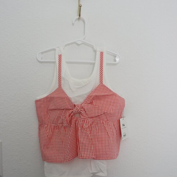 Girls Tie-Front Gingham Tank Top - Picture 7 of 10